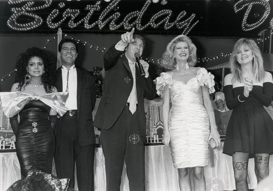 LaToya Jackson, Donald Trump, Wife Ivana, Lisa Hartman Celebrate Donald's Birthday at Trump Plaza Hotel, Atlantic City